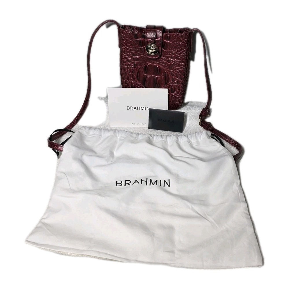 Brahmin Marley Cranberry Melbourne Mini/Crossbody Mint Condition With Dust Bag